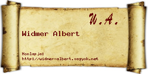 Widmer Albert névjegykártya